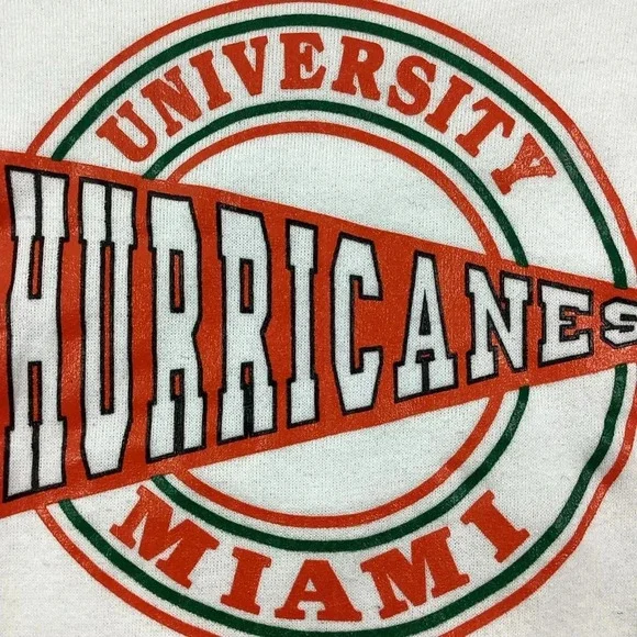 Vintage Miami Hurricanes 70s/80s raglan crewneck adult large - Picture 2 of 9